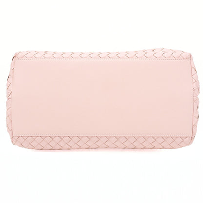 BOTTEGA VENETA ボッテガ ラムスキン イントレチャート 2WAYハンドバッグ ピンク ブラックトーン金具, 中古品