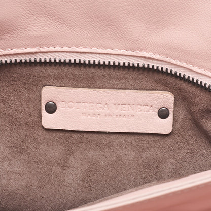 BOTTEGA VENETA ボッテガ ラムスキン イントレチャート 2WAYハンドバッグ ピンク ブラックトーン金具, 中古品