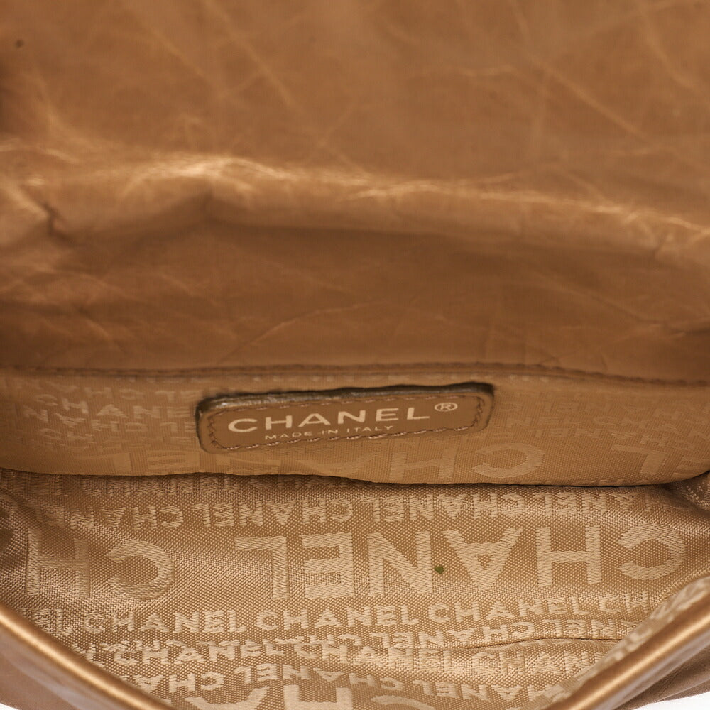 CHANEL ラムスキン ロゴ ベルト ウエストショルダー ゴールド シルバー金具, 中古