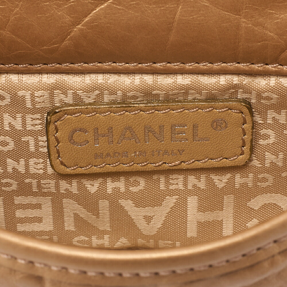 CHANEL ラムスキン ロゴ ベルト ウエストショルダー ゴールド シルバー金具, 中古