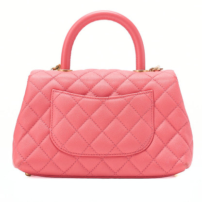 CHANEL Shoulder Bag Handbag Matlasse Coco Handle 2WAY Caviar Skin Rose Pink Gold-Tone Hardware, Pre-Owned