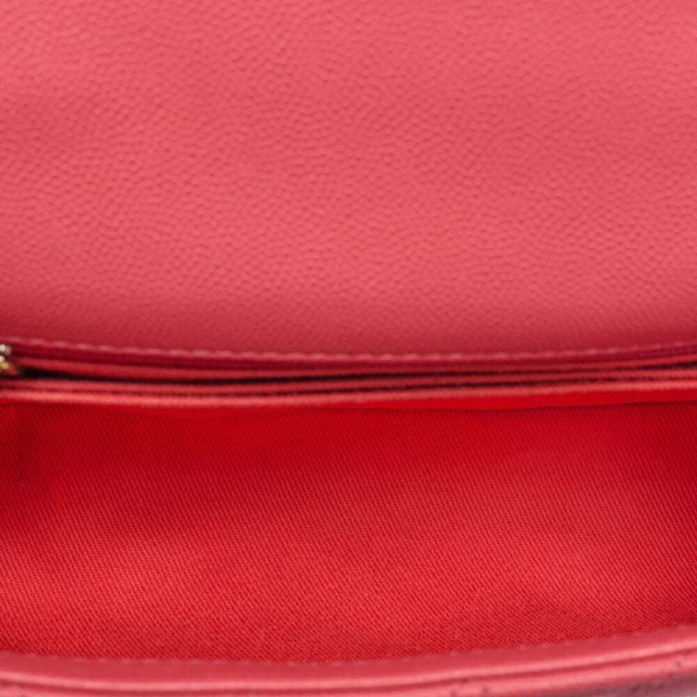 CHANEL Shoulder Bag Handbag Matlasse Coco Handle 2WAY Caviar Skin Rose Pink Gold-Tone Hardware, Pre-Owned