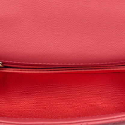 CHANEL Shoulder Bag Handbag Matlasse Coco Handle 2WAY Caviar Skin Rose Pink Gold-Tone Hardware, Pre-Owned