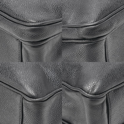 CHANEL Caviar Skin Outside Flap Chain Tote Black Gold-Tone Hardware, Pre-Owned