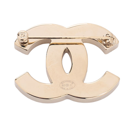 CHANEL ココマーク B23C ブローチ GP (ゴールドプレーテッド) x プラスチック ブラック x ピンク ブローチ ゴールドトーン金具, 中古品