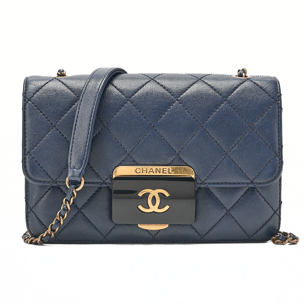 CHANEL Matlasse Beauty Rock Chain Shoulder Lambskin Navy Gold-Tone Hardware, Pre-Owned