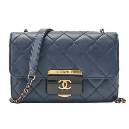 CHANEL Matlasse Beauty Rock Chain Shoulder Lambskin Navy Gold-Tone Hardware, Pre-Owned