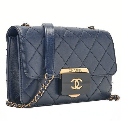 CHANEL Matlasse Beauty Rock Chain Shoulder Lambskin Navy Gold-Tone Hardware, Pre-Owned