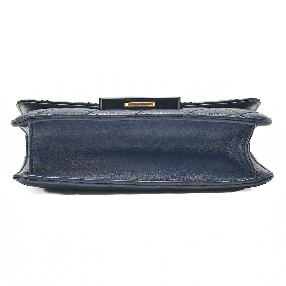 CHANEL Matlasse Beauty Rock Chain Shoulder Lambskin Navy Gold-Tone Hardware, Pre-Owned