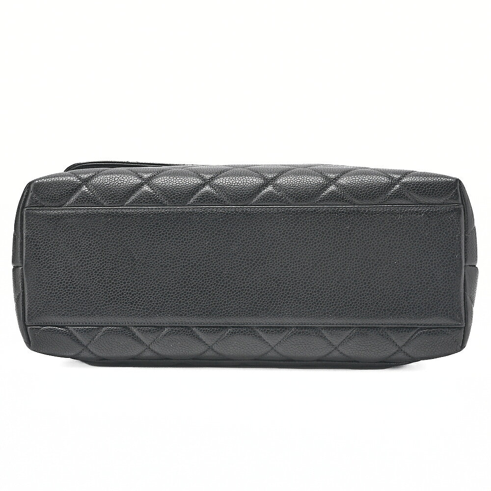 CHANEL ハンドバッグ マトラッセ ターンロック ケリー型 キャビアスキン 黒 ゴールド金具 中古