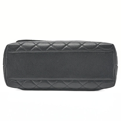 CHANEL ハンドバッグ マトラッセ ターンロック ケリー型 キャビアスキン 黒 ゴールド金具 中古