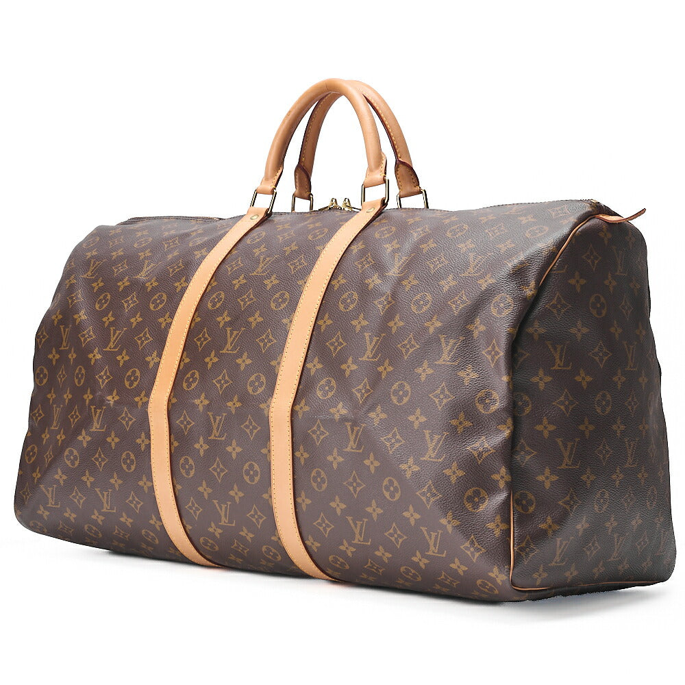 LOUIS VUITTON モノグラム キーポル・バンドリエール 60 ボストンバッグ M41412 ブラウン ゴールド金具、中古品