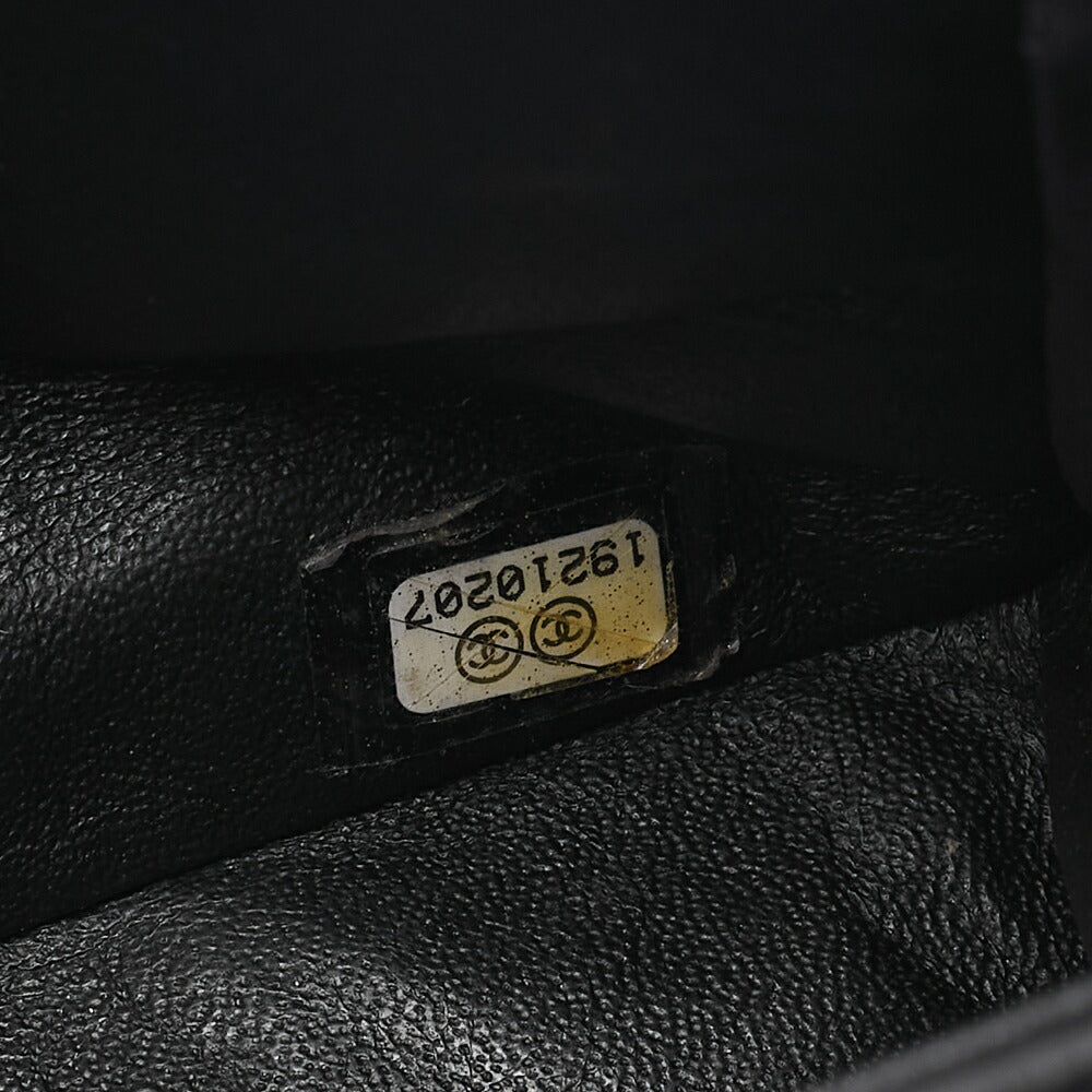 CHANEL ラムスキン マトラッセ 25cm シングル フラップ アイコン チェーンショルダー 黒 ゴールド金具 中古