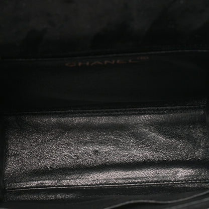 CHANEL Handbag Suede Turnlock Mini Handbag Black Gold-Tone Hardware, Pre-Owned