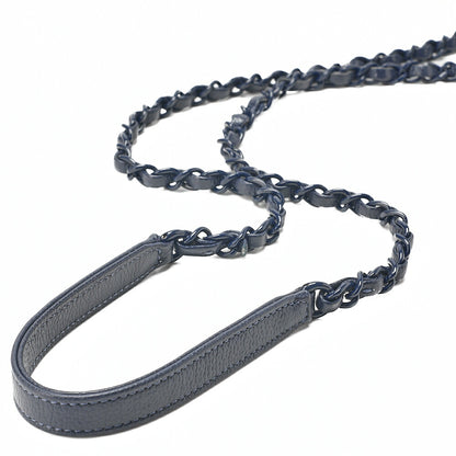 CHANEL Mini Matrasse 18 Chain Shoulder Caviar Skin Navy Navy-Tone Hardware, Pre-Owned