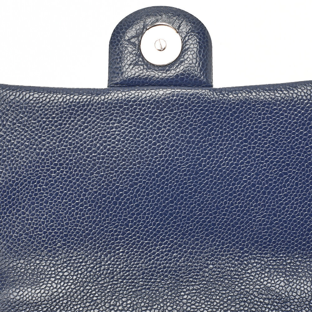 CHANEL Mini Matrasse 18 Chain Shoulder Caviar Skin Navy Navy-Tone Hardware, Pre-Owned