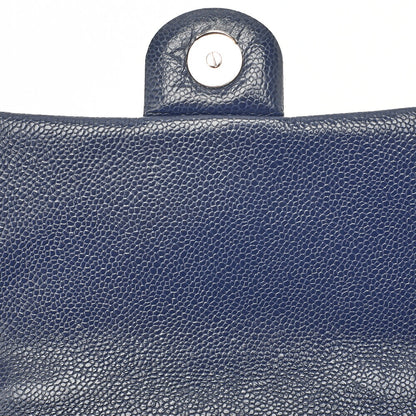 CHANEL Mini Matrasse 18 Chain Shoulder Caviar Skin Navy Navy-Tone Hardware, Pre-Owned