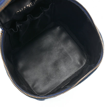 CHANEL Cocomark Vanity Handbag Denim Blue Gold-Tone Hardware, Pre-Owned
