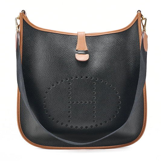 HERMES Evelyn 1GM Ardennes X Leather Shoulder Black X Gold Gold-Tone Hardware, Pre-Owned