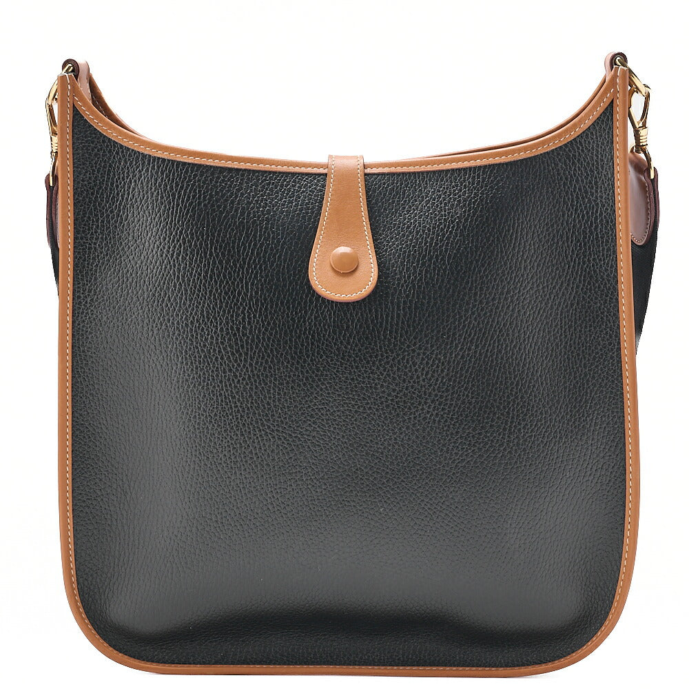 HERMES Evelyn 1GM Ardennes X Leather Shoulder Black X Gold Gold-Tone Hardware, Pre-Owned