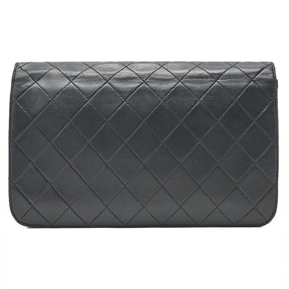 CHANEL Matelasse Push Lock Chain Shoulder Lambskin Black Gold-Tone Hardware, Pre-Owned
