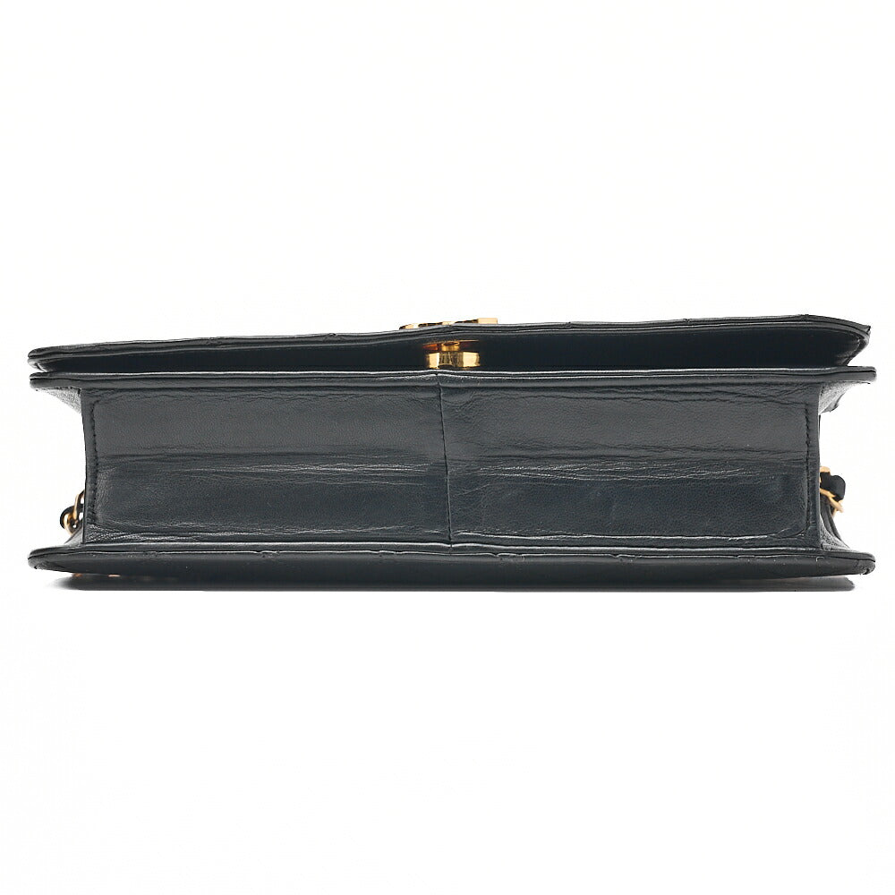 CHANEL Matelasse Push Lock Chain Shoulder Lambskin Black Gold-Tone Hardware, Pre-Owned