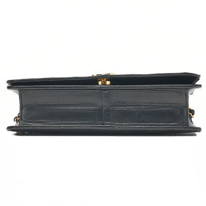 CHANEL Matelasse Push Lock Chain Shoulder Lambskin Black Gold-Tone Hardware, Pre-Owned