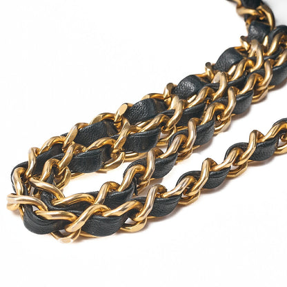 CHANEL Matelasse Push Lock Chain Shoulder Lambskin Black Gold-Tone Hardware, Pre-Owned