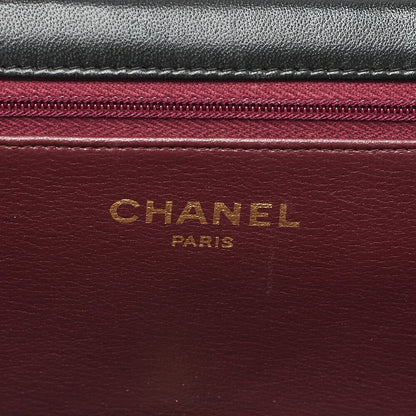 CHANEL Matelasse Push Lock Chain Shoulder Lambskin Black Gold-Tone Hardware, Pre-Owned