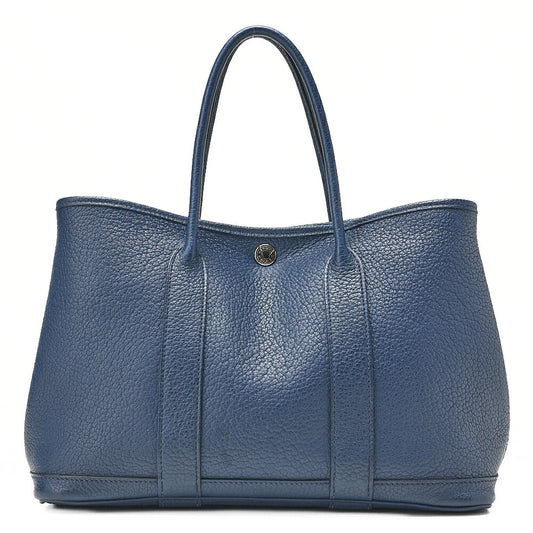 HERMES Garden Party TPM Tote Bag Negonda Brood Garis Silver-Tone Hardware, Pre-Owned