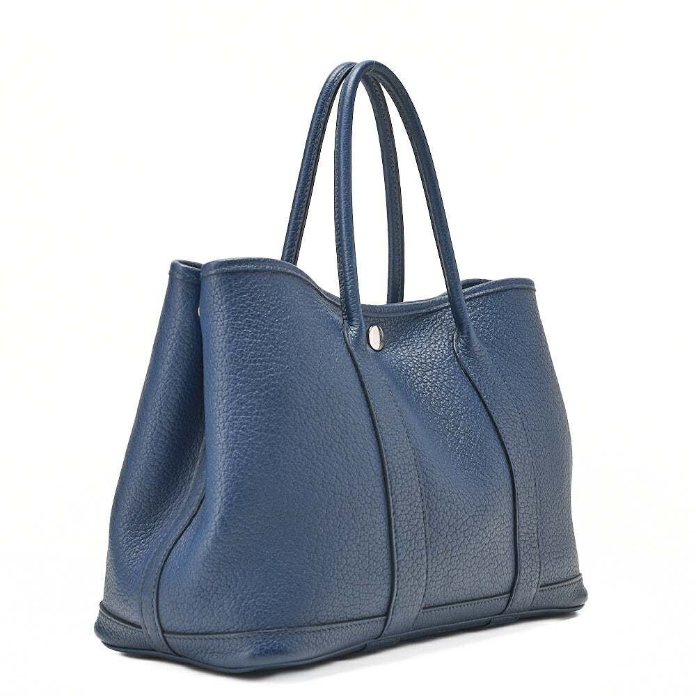 HERMES ガーデンパーティTPM トートバッグ ネゴンダ ブロードガリス シルバー金具 中古