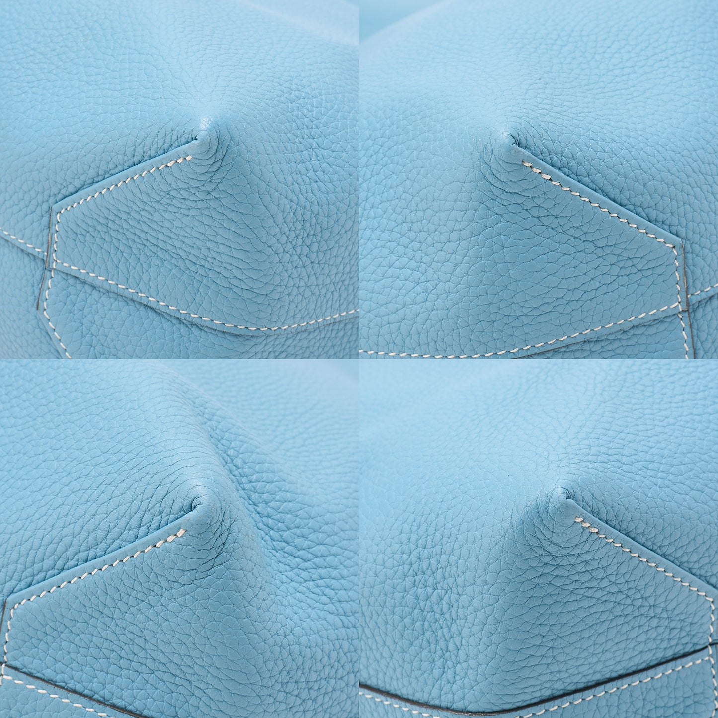 HERMES Dublesense 36 Triyon Clemence x Swift Tote Bag Blue Jean x Cole Vale, Pre-Owned