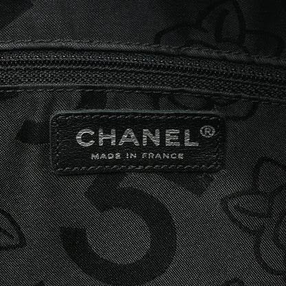 シャネル ラムスキン マドモアゼル ハンドバッグ ブラック シルバー金具 中古