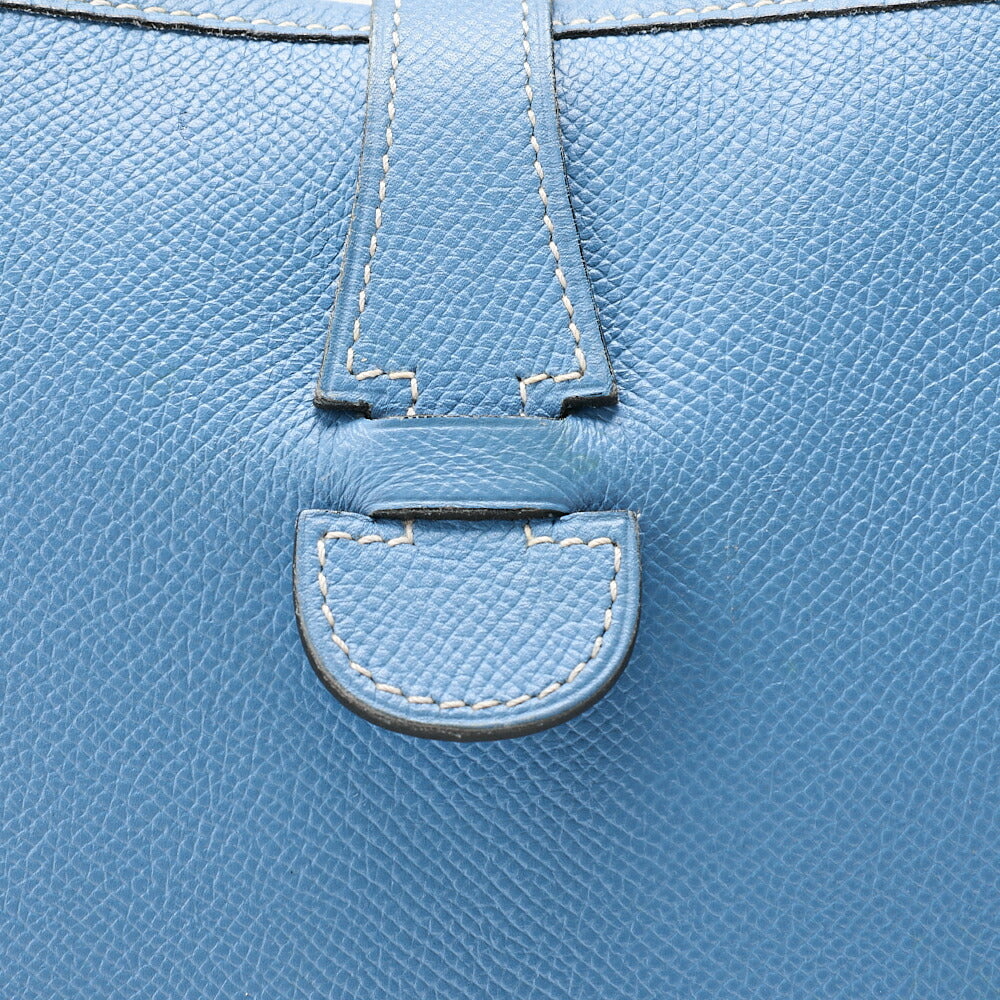 HERMES エヴリンPM1 エプソン ショルダーバッグ ブルー・ジーン シルバー金具, 中古品