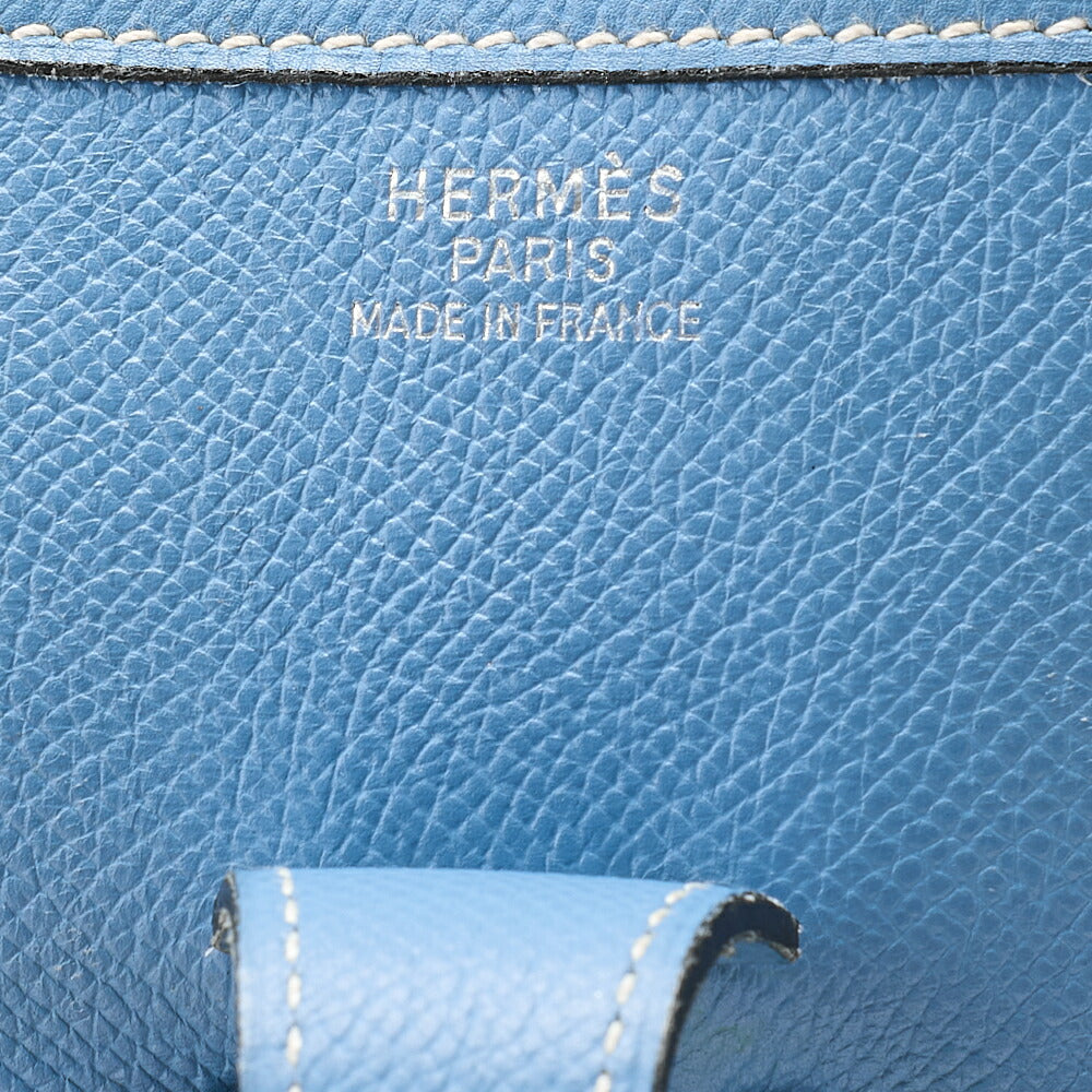 HERMES エヴリンPM1 エプソン ショルダーバッグ ブルー・ジーン シルバー金具, 中古品