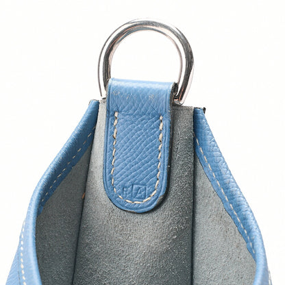 HERMES エヴリンPM1 エプソン ショルダーバッグ ブルー・ジーン シルバー金具, 中古品