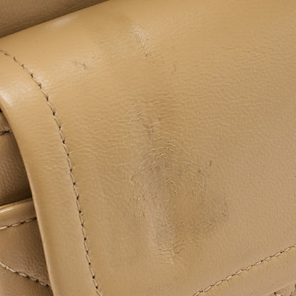 CHANEL Chain Shoulder Bag Matelasse 23cm Double Flap Lambskin Beige Gold-Tone Hardware, Pre-Owned
