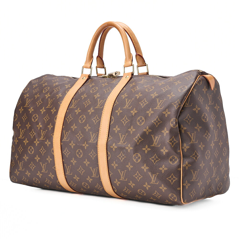 ルイヴィトン LOUIS VUITTON モノグラム キーポル50 ボストンバッグ M41428 ブラウン ゴールド金具 中古
