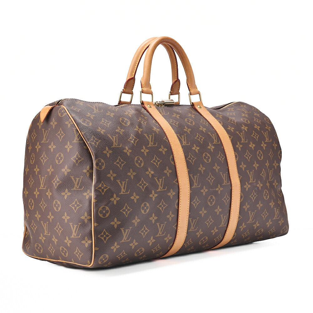 ルイヴィトン LOUIS VUITTON モノグラム キーポル50 ボストンバッグ M41428 ブラウン ゴールド金具 中古
