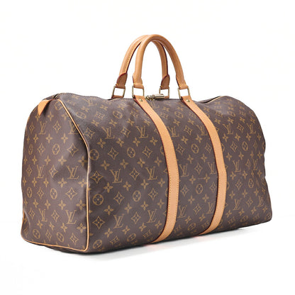 ルイヴィトン LOUIS VUITTON モノグラム キーポル50 ボストンバッグ M41428 ブラウン ゴールド金具 中古