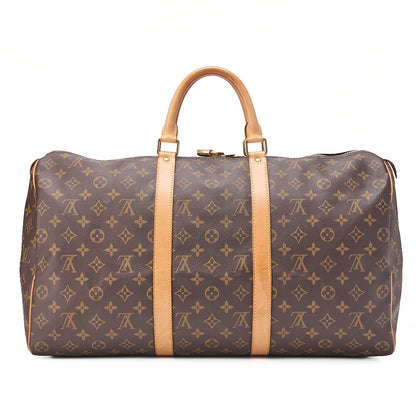 ルイヴィトン LOUIS VUITTON モノグラム キーポル50 ボストンバッグ M41428 ブラウン ゴールド金具 中古