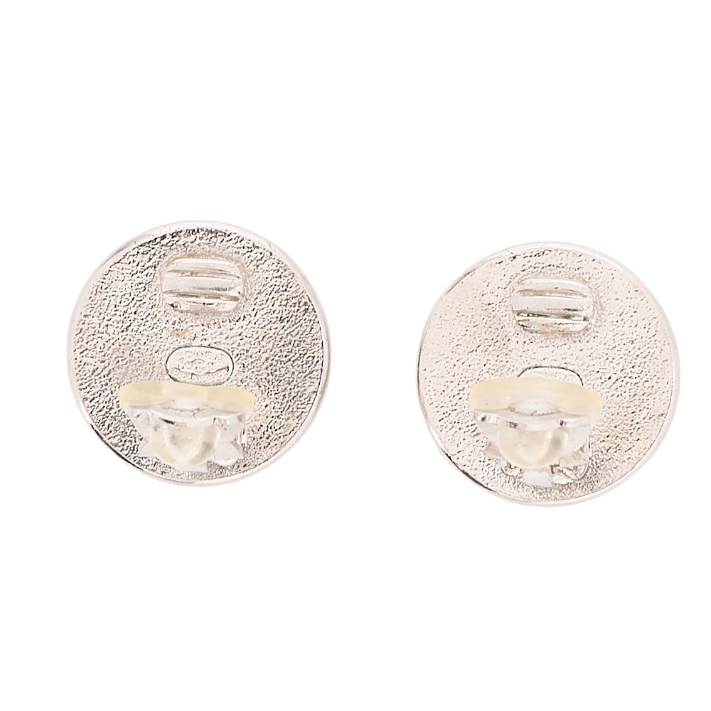 シャネル ココマーク 05V イヤリング アイボリーxシルバー金具 中古品