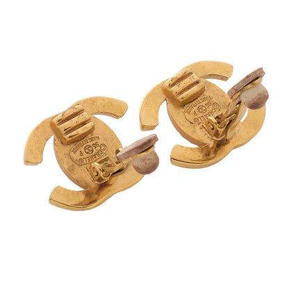 CHANEL Cocomark Turnlock 96P Earrings GP Gold Gold Plated-Tone Hardware, Pre-Owned