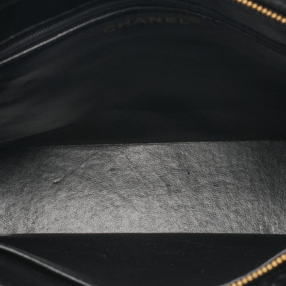 CHANEL Velvet Matlasse Plate Charm W Chain Shoulder Black Gold-Tone Hardware, Pre-Owned