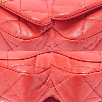 CHANEL Lambskin Matrasse Waist Pouch Red Gold x Silver-Tone Hardware, Pre-Owned