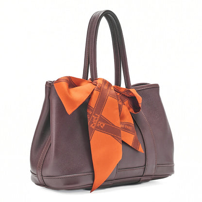 HERMES Garden Party TTPM Swift Tote Bag Dark Brown Silver-Tone Hardware, Pre-Owned