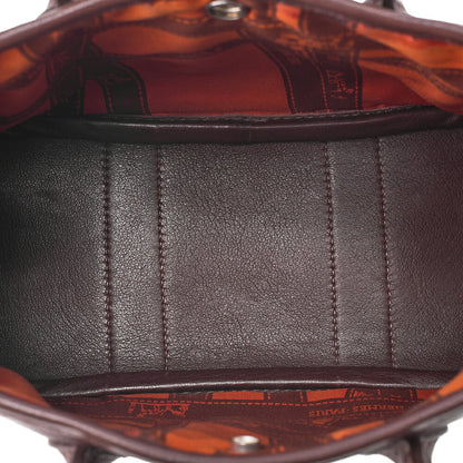 HERMES Garden Party TTPM Swift Tote Bag Dark Brown Silver-Tone Hardware, Pre-Owned