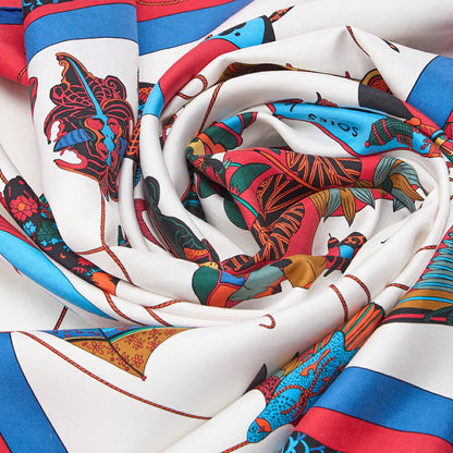 HERMES Carre 90 SOIE VOLANTES Dancing in the Sky Silk Bicolor, Pre-Owned