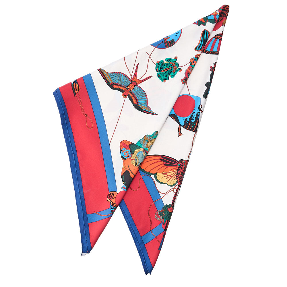 HERMES Carre 90 SOIE VOLANTES Dancing in the Sky Silk Bicolor, Pre-Owned