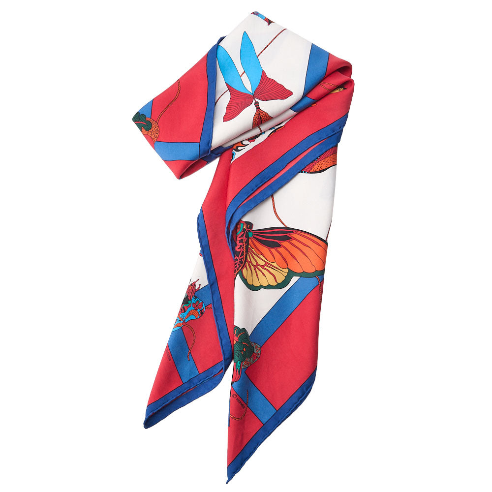 HERMES Carre 90 SOIE VOLANTES Dancing in the Sky Silk Bicolor, Pre-Owned